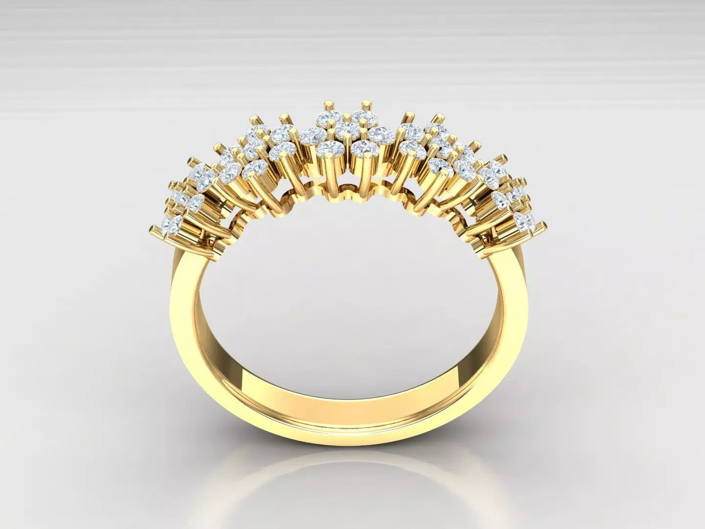 Modern East West Halo Solitaire Diamond Wedding Band 1WR45 3D print model