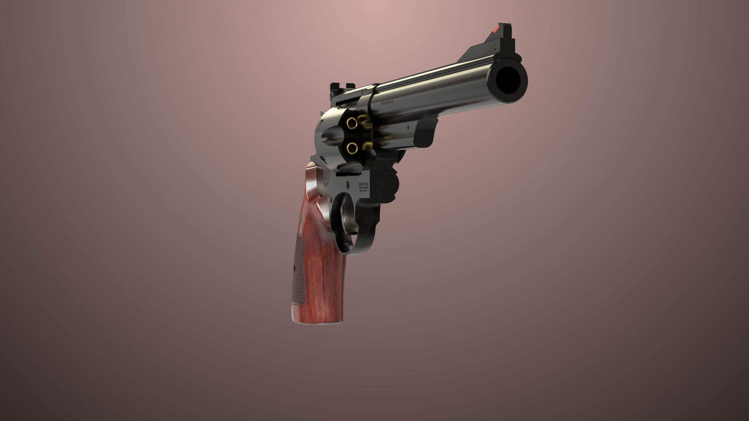 Revolver 01 Model M29 All PBR Unity UE Textures Low-poly 3D model_3