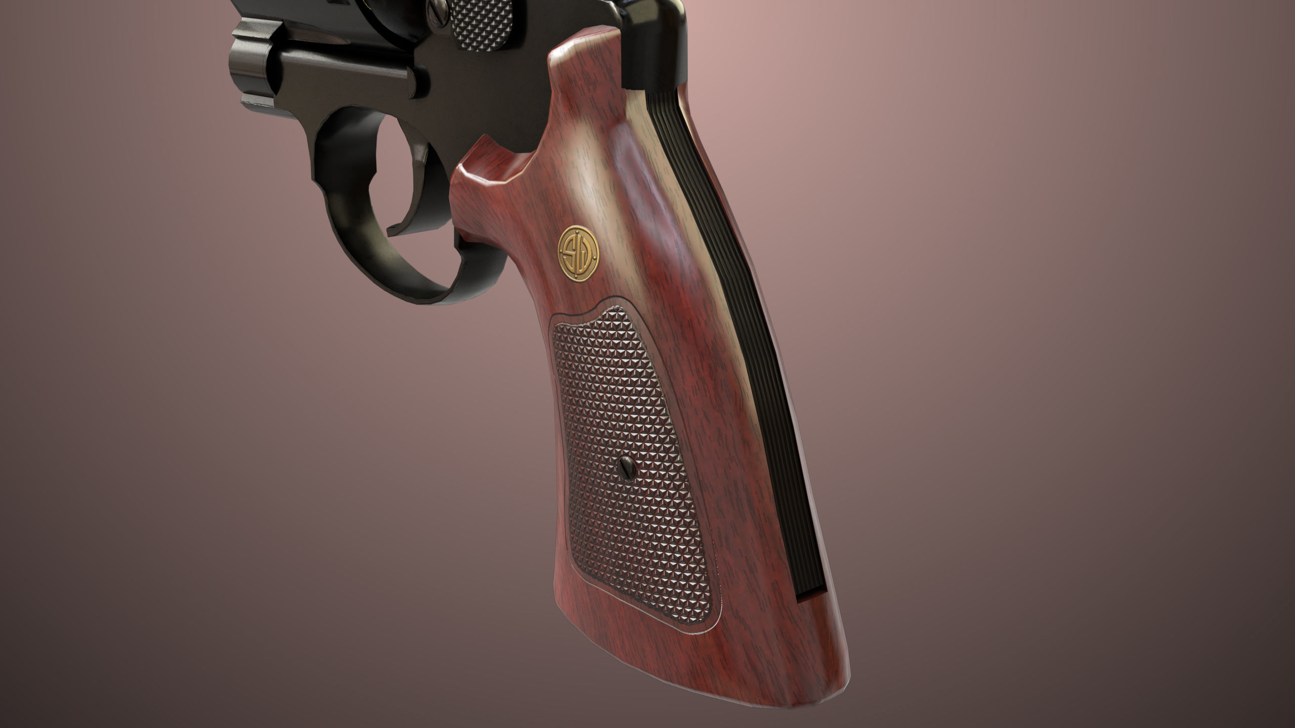 Revolver 01 Model M29 All PBR Unity UE Textures Low-poly 3D model_12