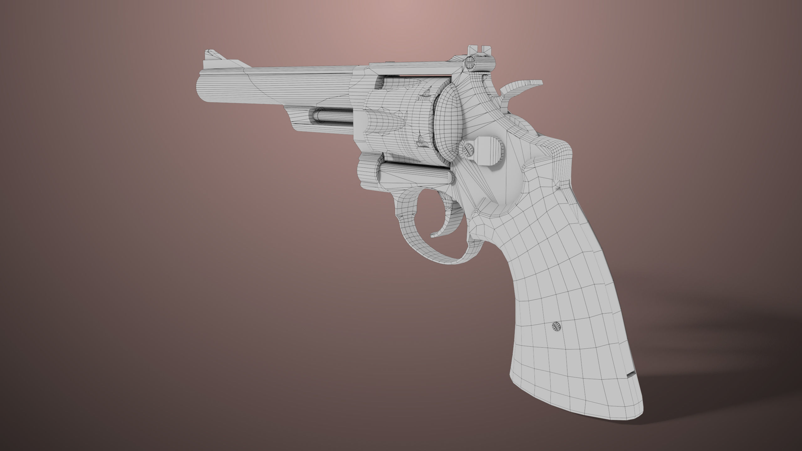 Revolver 01 Model M29 All PBR Unity UE Textures Low-poly 3D model_27