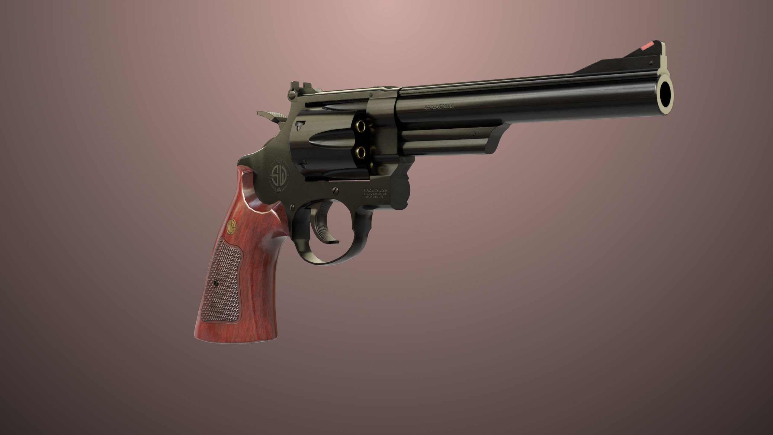 Revolver 01 Model M29 All PBR Unity UE Textures Low-poly 3D model_6