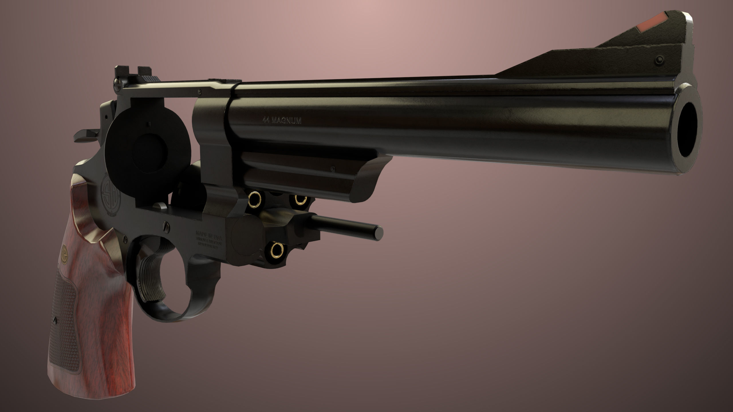 Revolver 01 Model M29 All PBR Unity UE Textures Low-poly 3D model_17