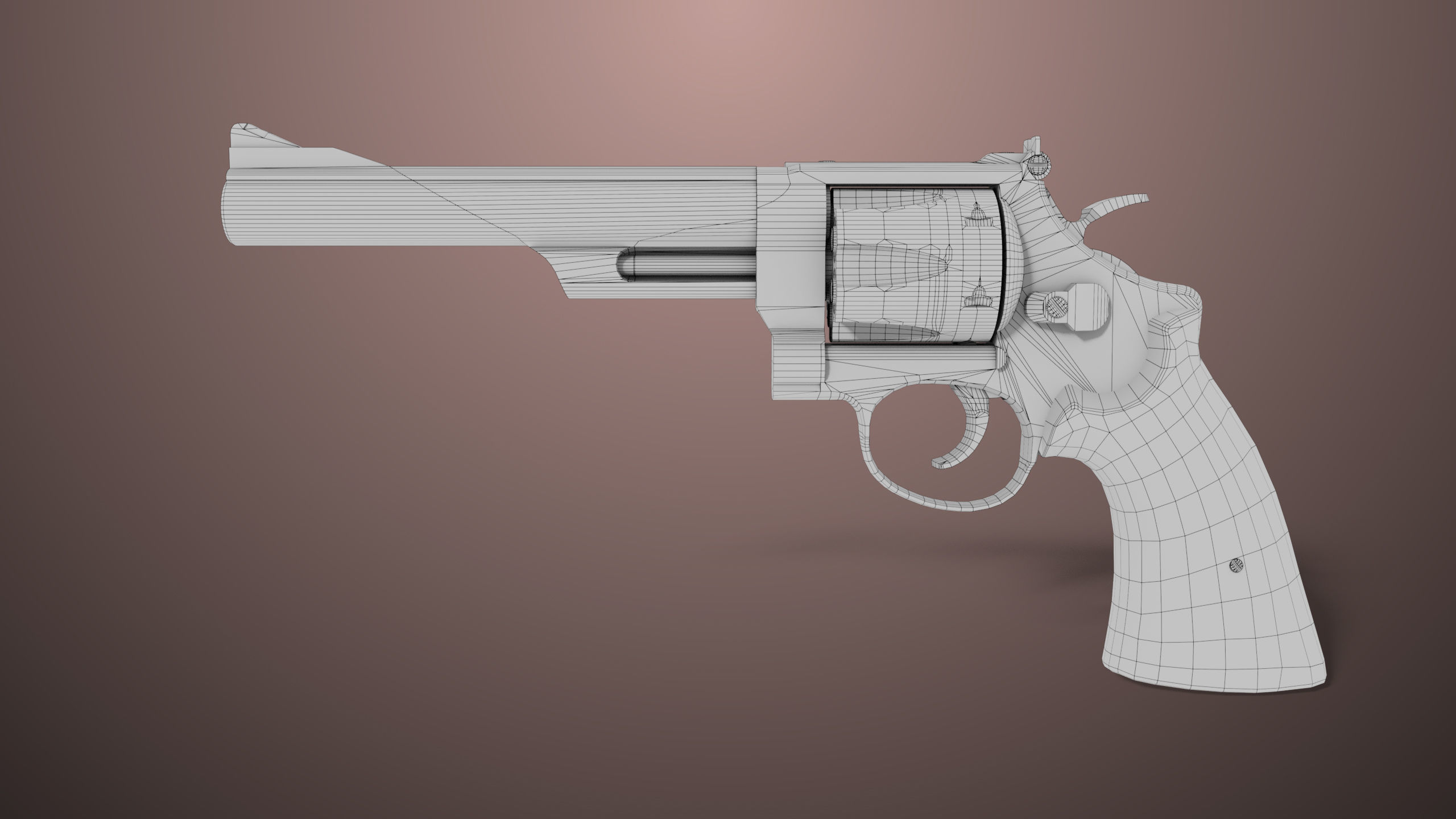 Revolver 01 Model M29 All PBR Unity UE Textures Low-poly 3D model_18