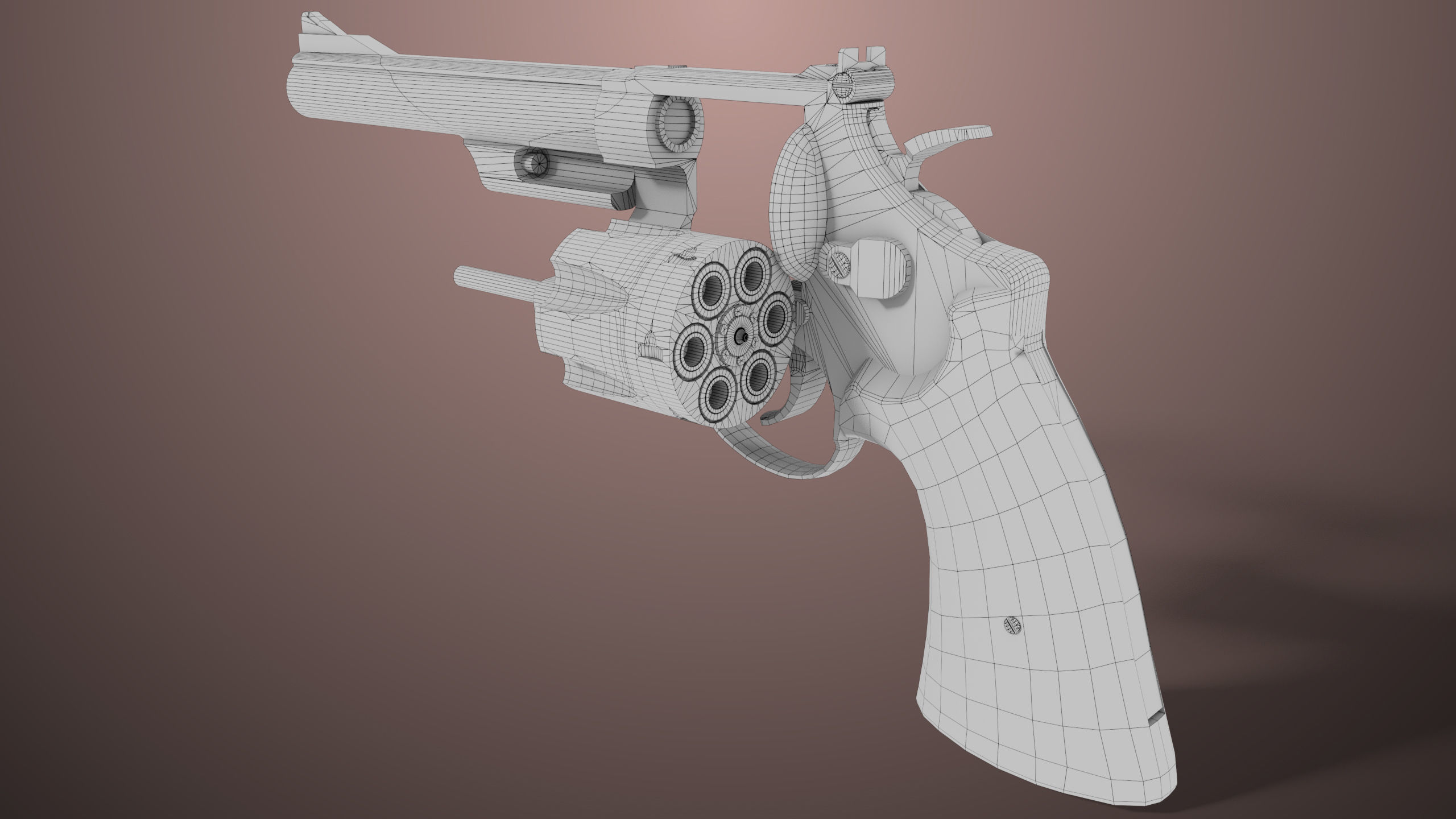 Revolver 01 Model M29 All PBR Unity UE Textures Low-poly 3D model_21