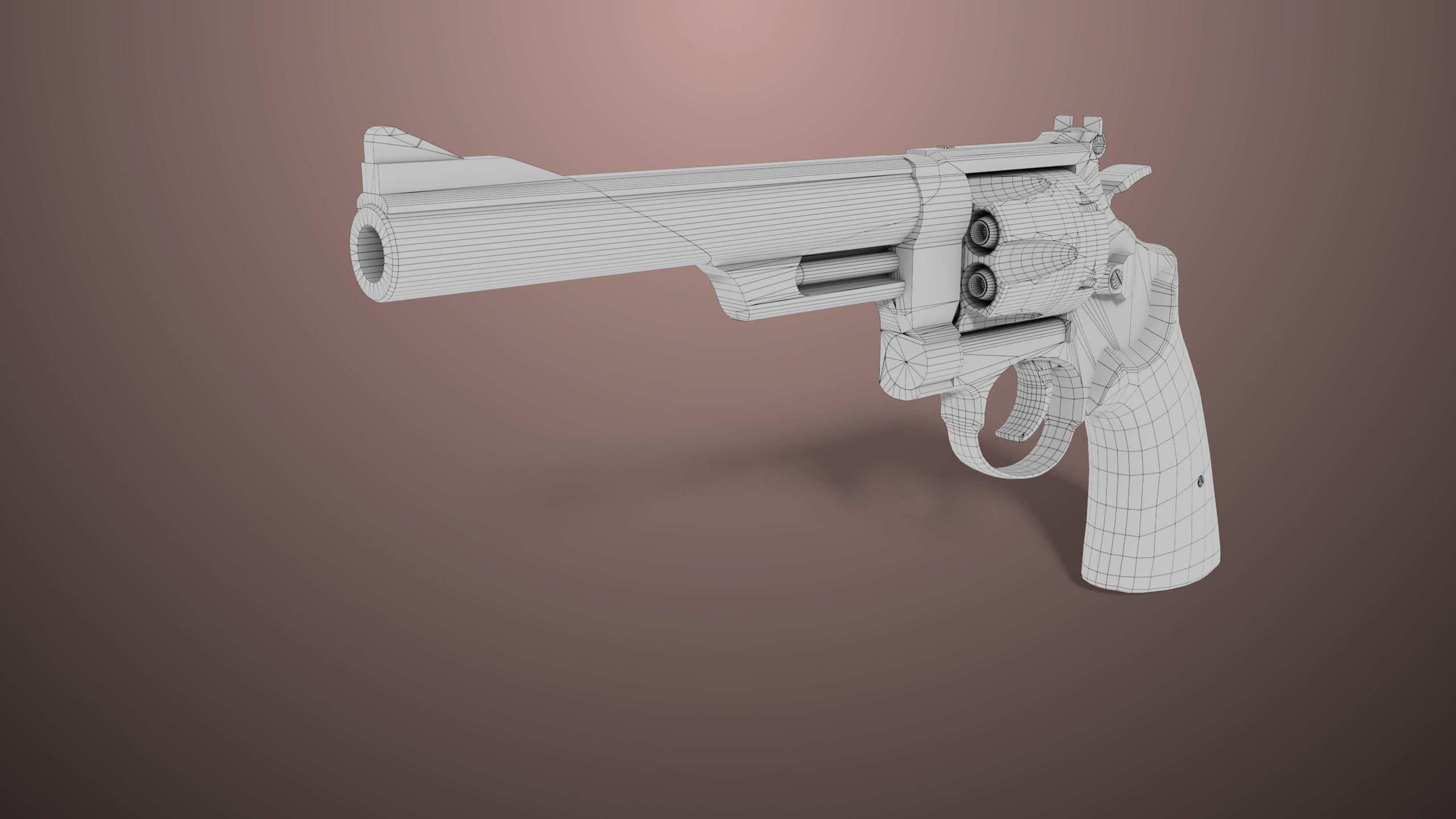Revolver 01 Model M29 All PBR Unity UE Textures Low-poly 3D model_19