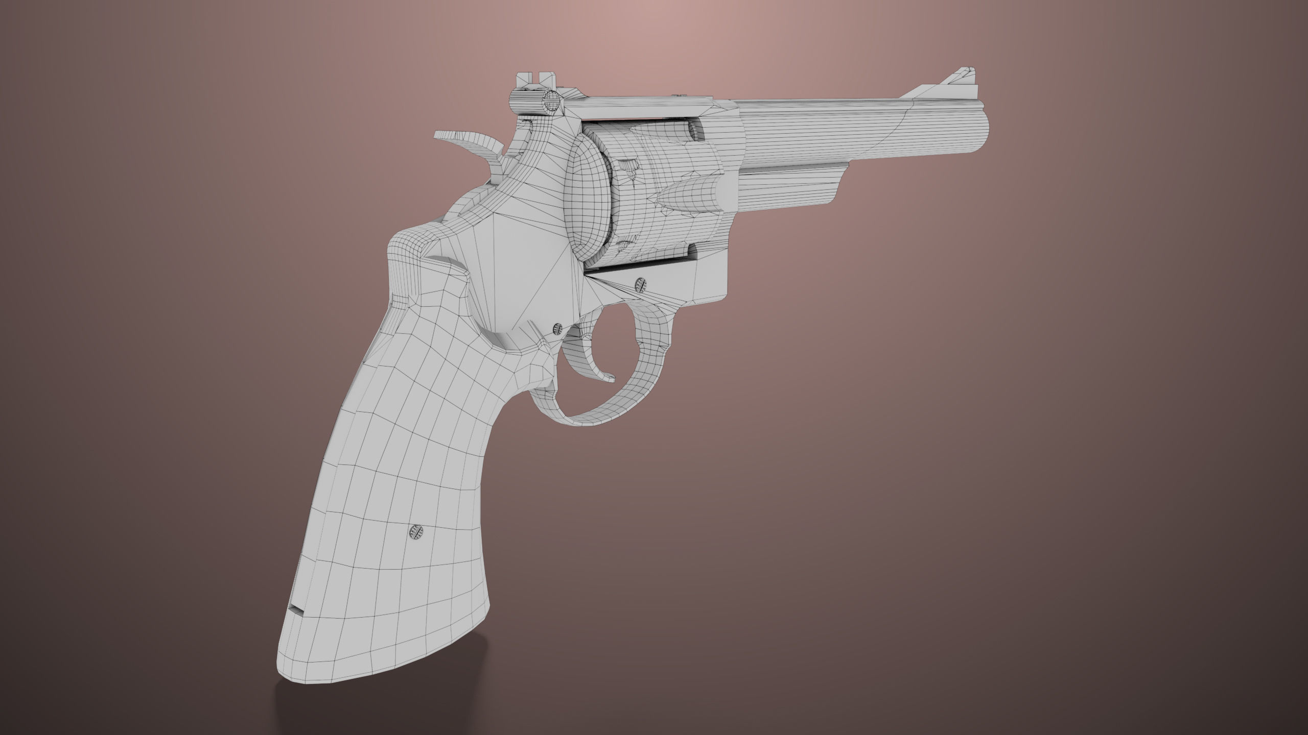 Revolver 01 Model M29 All PBR Unity UE Textures Low-poly 3D model_24