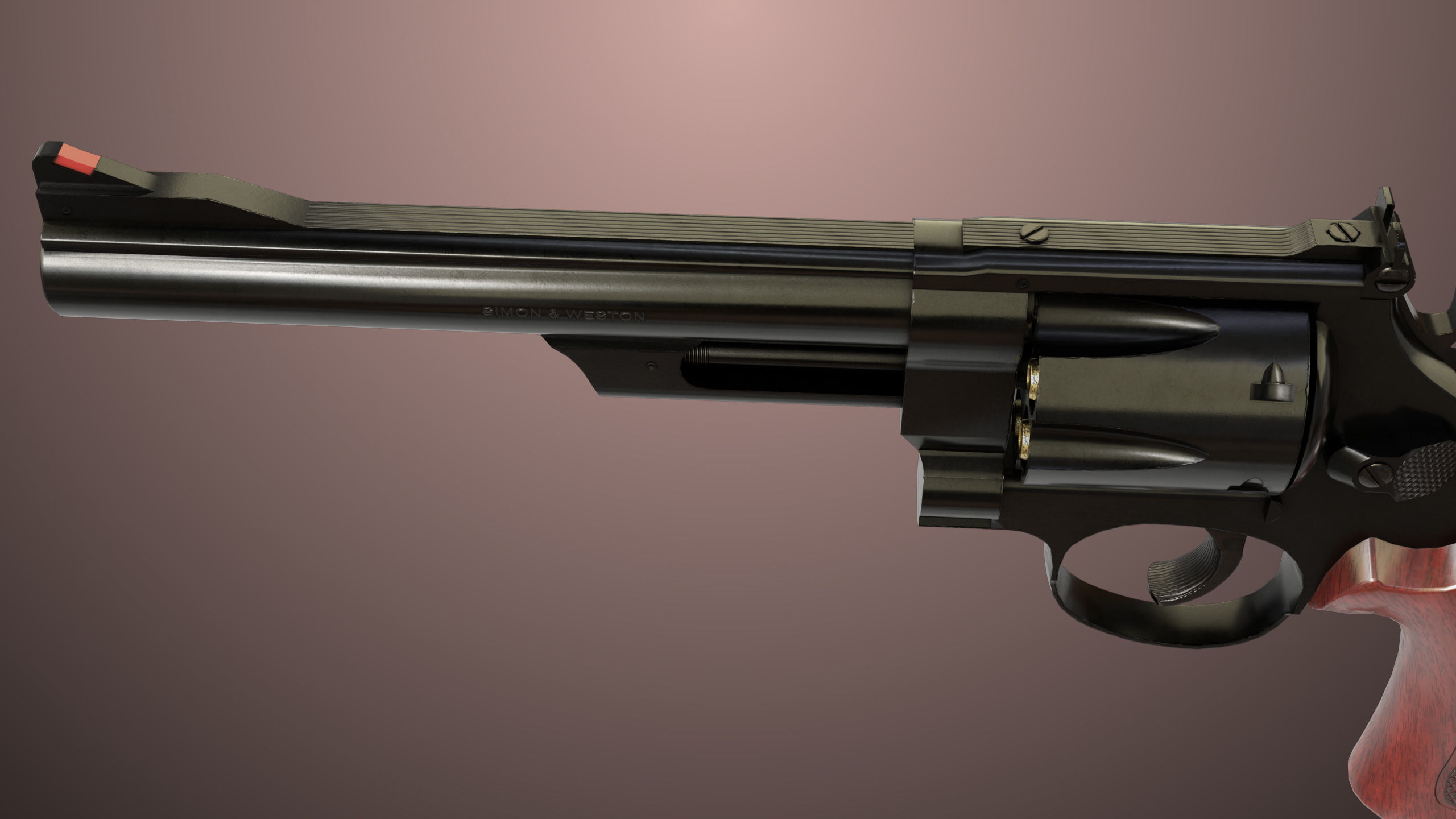 Revolver 01 Model M29 All PBR Unity UE Textures Low-poly 3D model_11