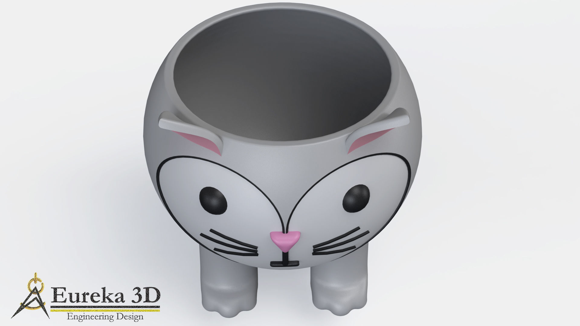 Cat flowerpot 2 3D print model_5
