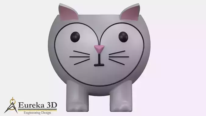 Cat flowerpot 2 3D print model