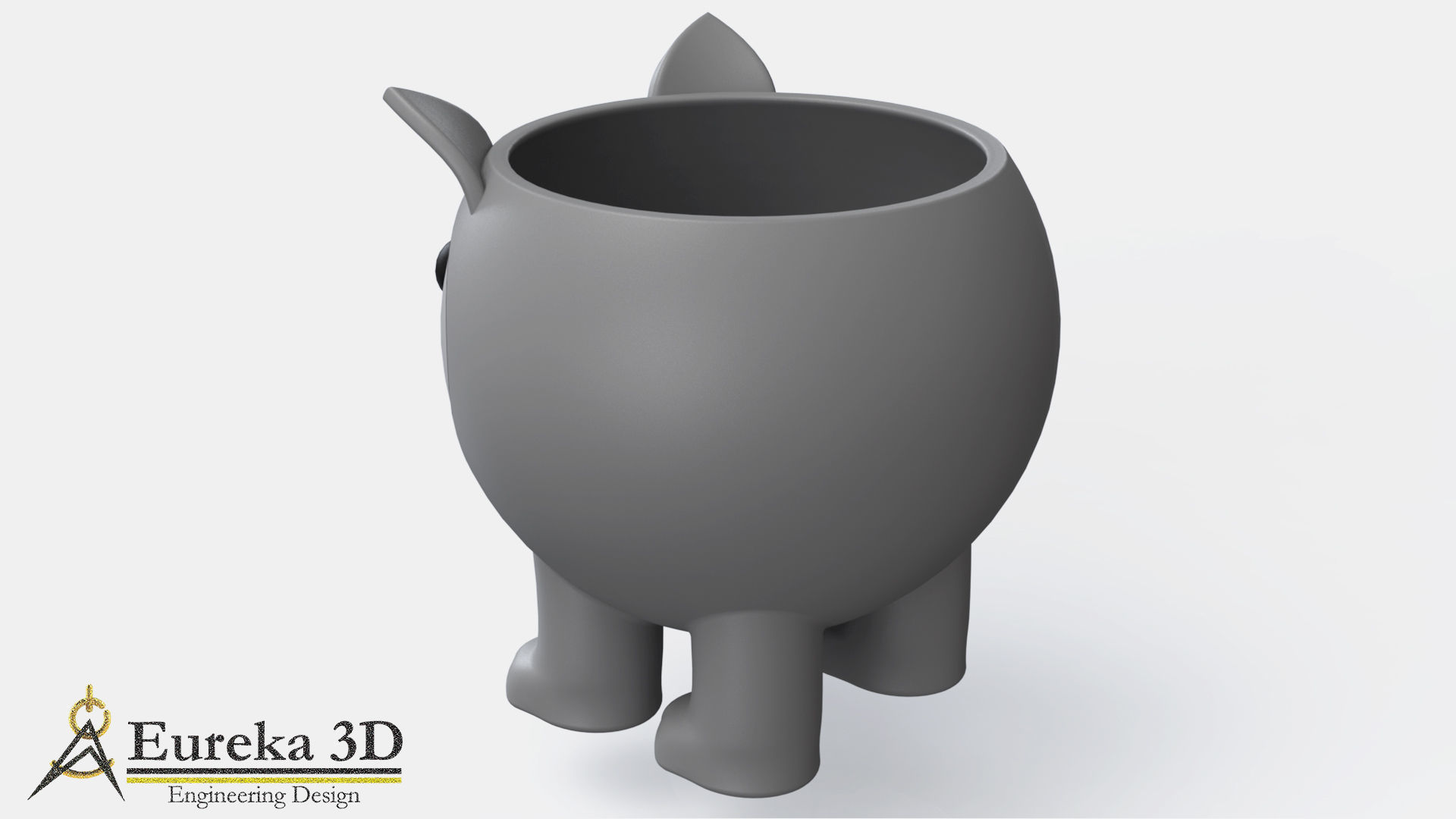 Cat flowerpot 2 3D print model_4