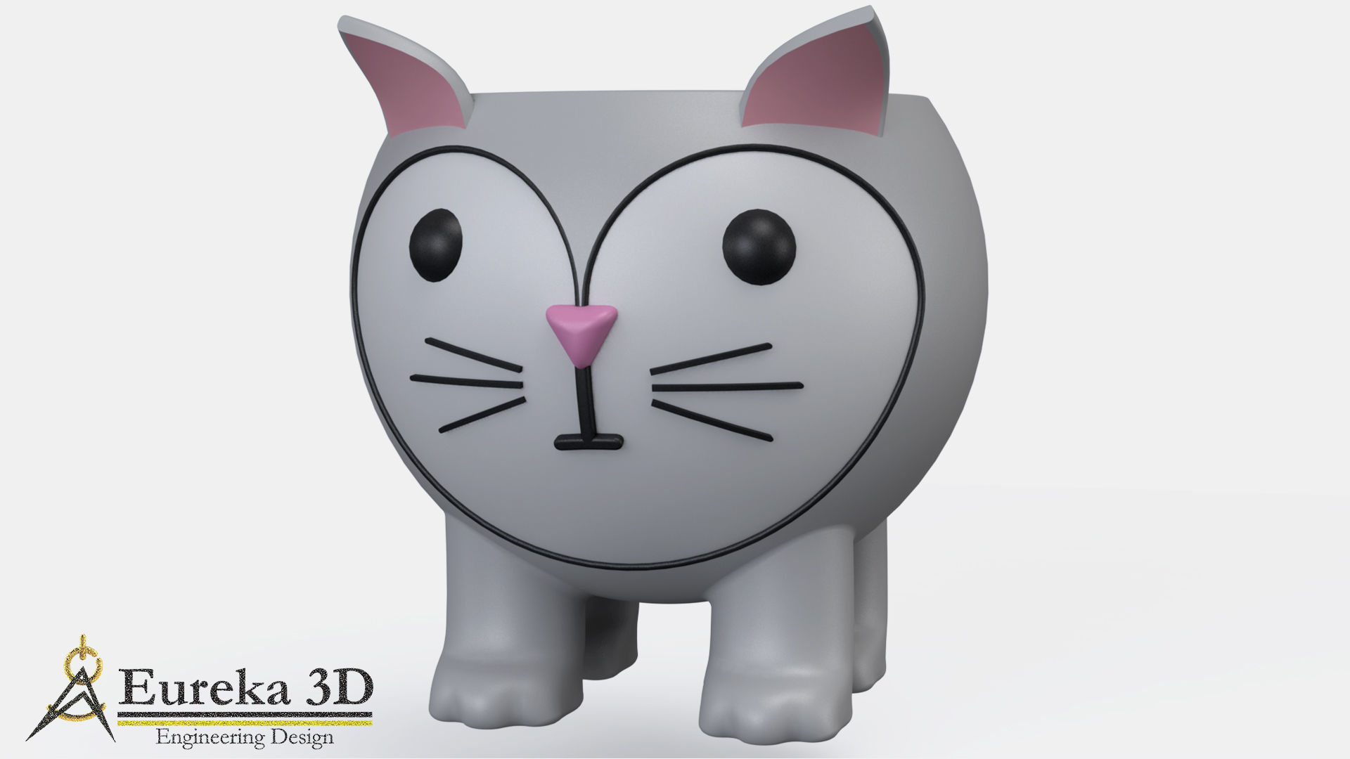 Cat flowerpot 2 3D print model_1
