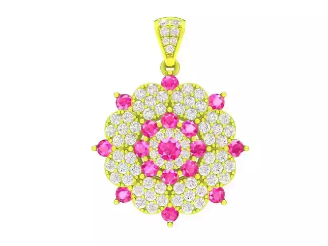 7625 Korean Style Diamond Flower Women Pendant A
