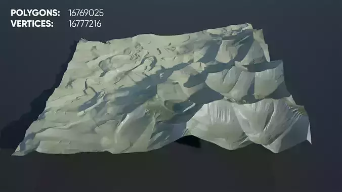 Abstract desert terrain with sand texture 3D model