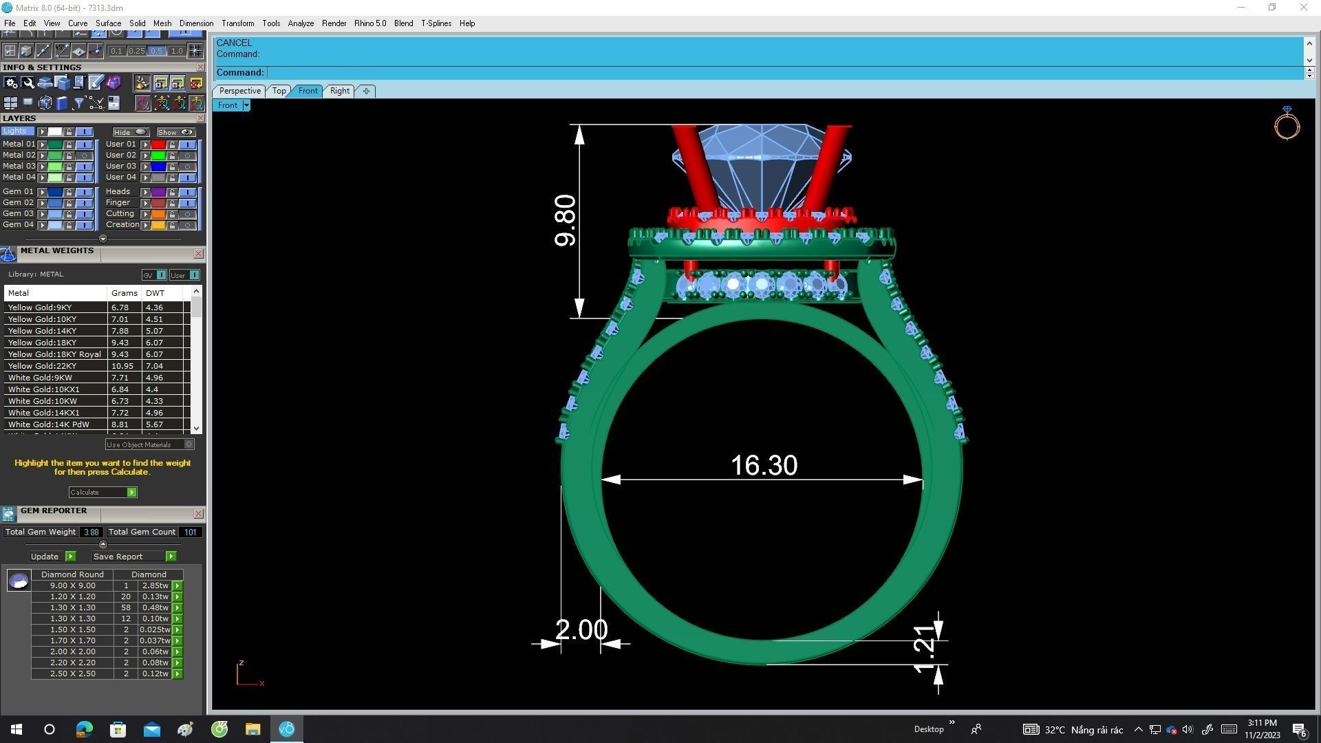 7313 halo diamond engagement ring 3D print model_6