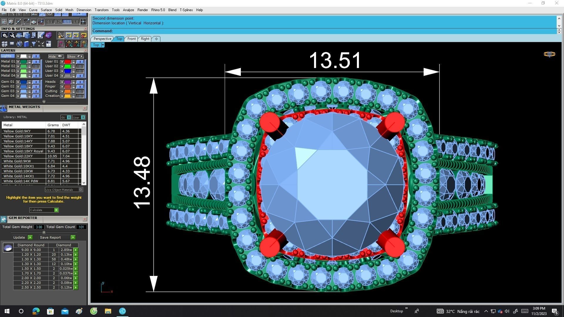 7313 halo diamond engagement ring 3D print model_5