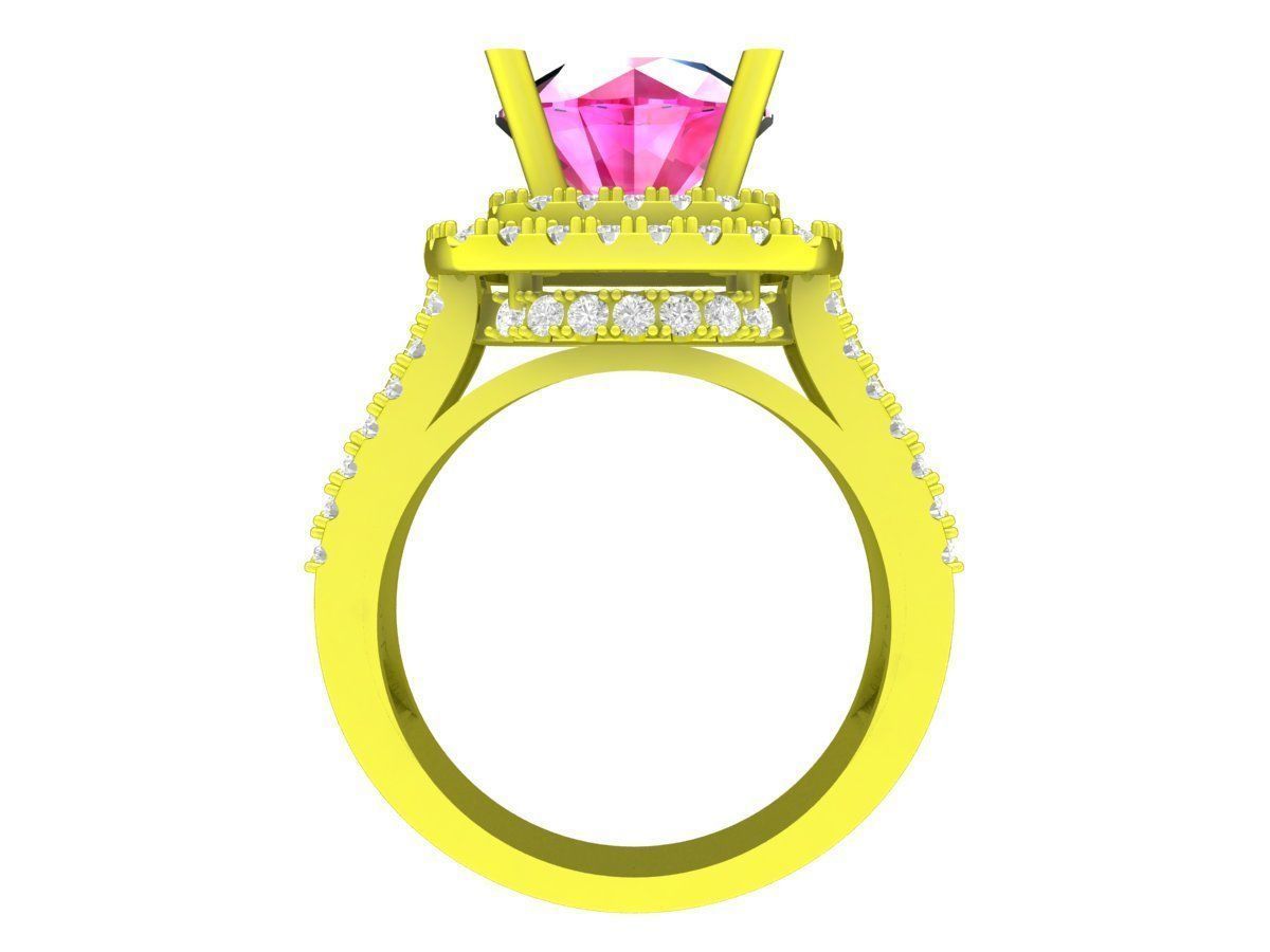 7313 halo diamond engagement ring 3D print model_3