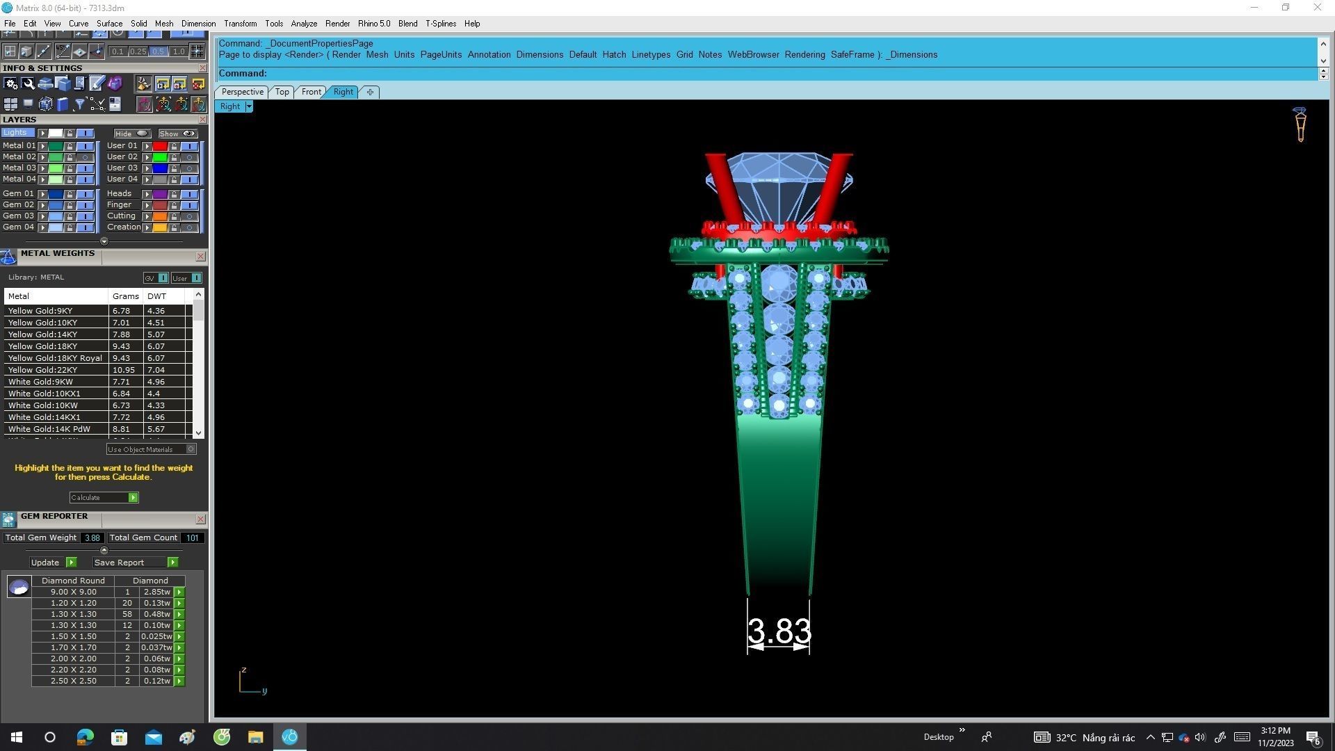 7313 halo diamond engagement ring 3D print model_7