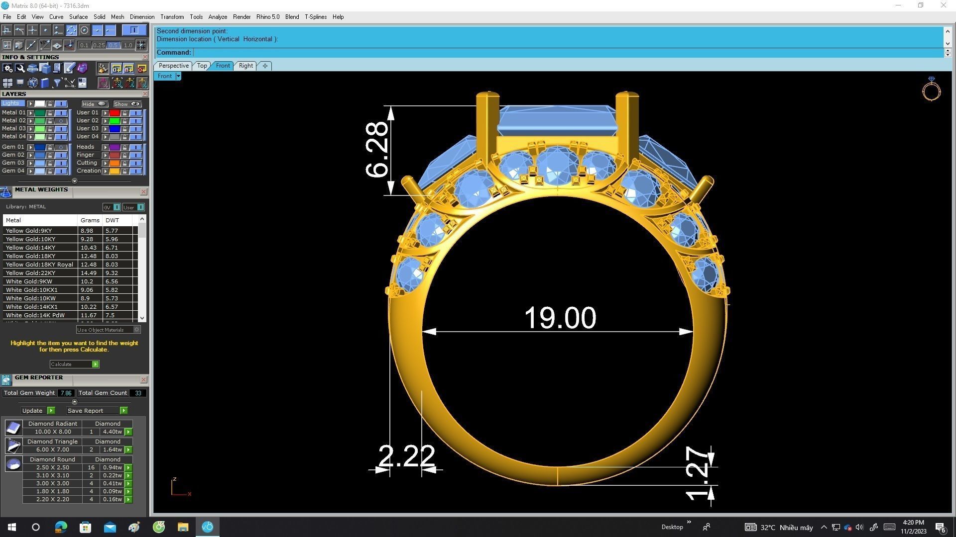 7316 korean style emeral diamond engagement ring 3D print model_6