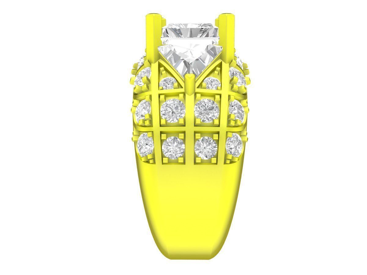 7316 korean style emeral diamond engagement ring 3D print model_4