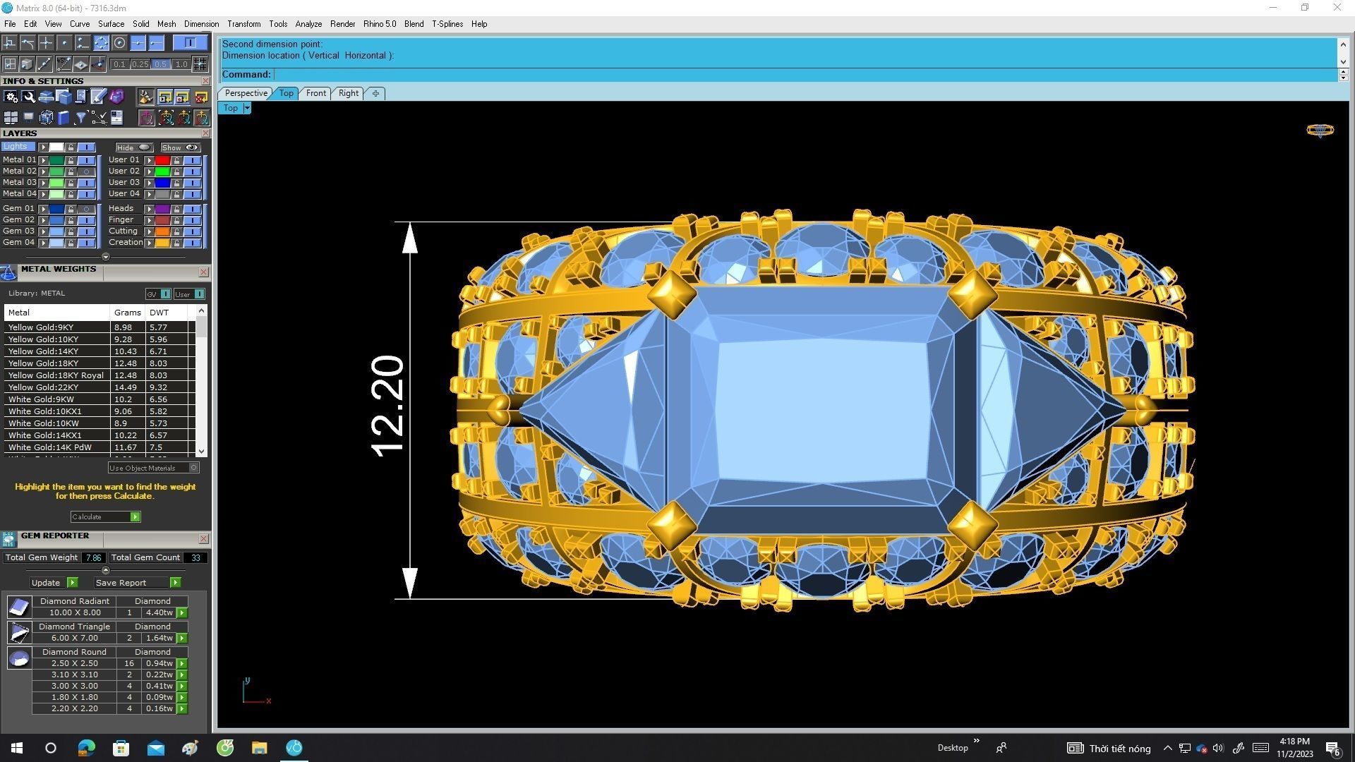 7316 korean style emeral diamond engagement ring 3D print model_5