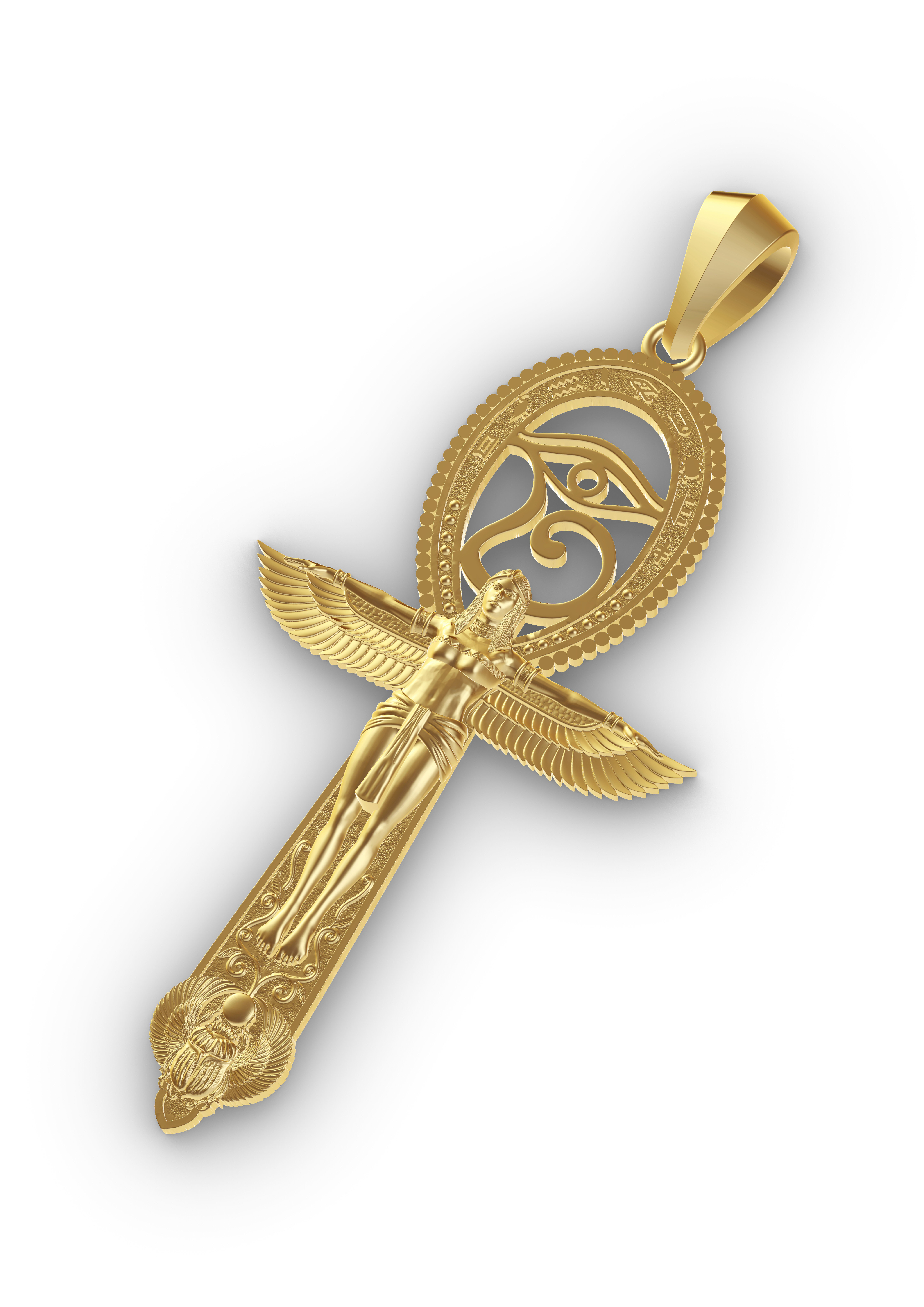 ANKH ISIS WITH HORUS EYE PENDANT 3D print model_2