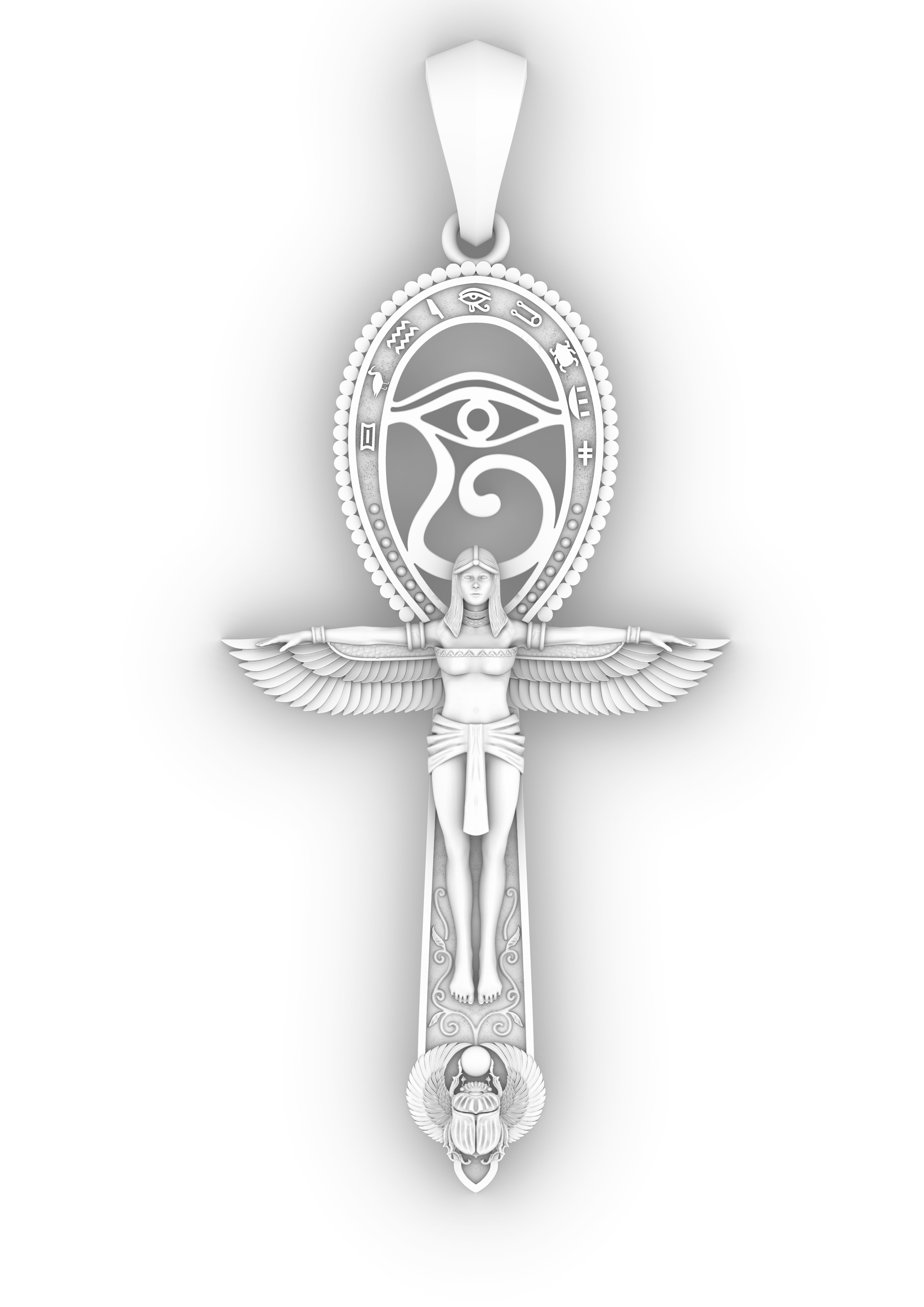 ANKH ISIS WITH HORUS EYE PENDANT 3D print model_1