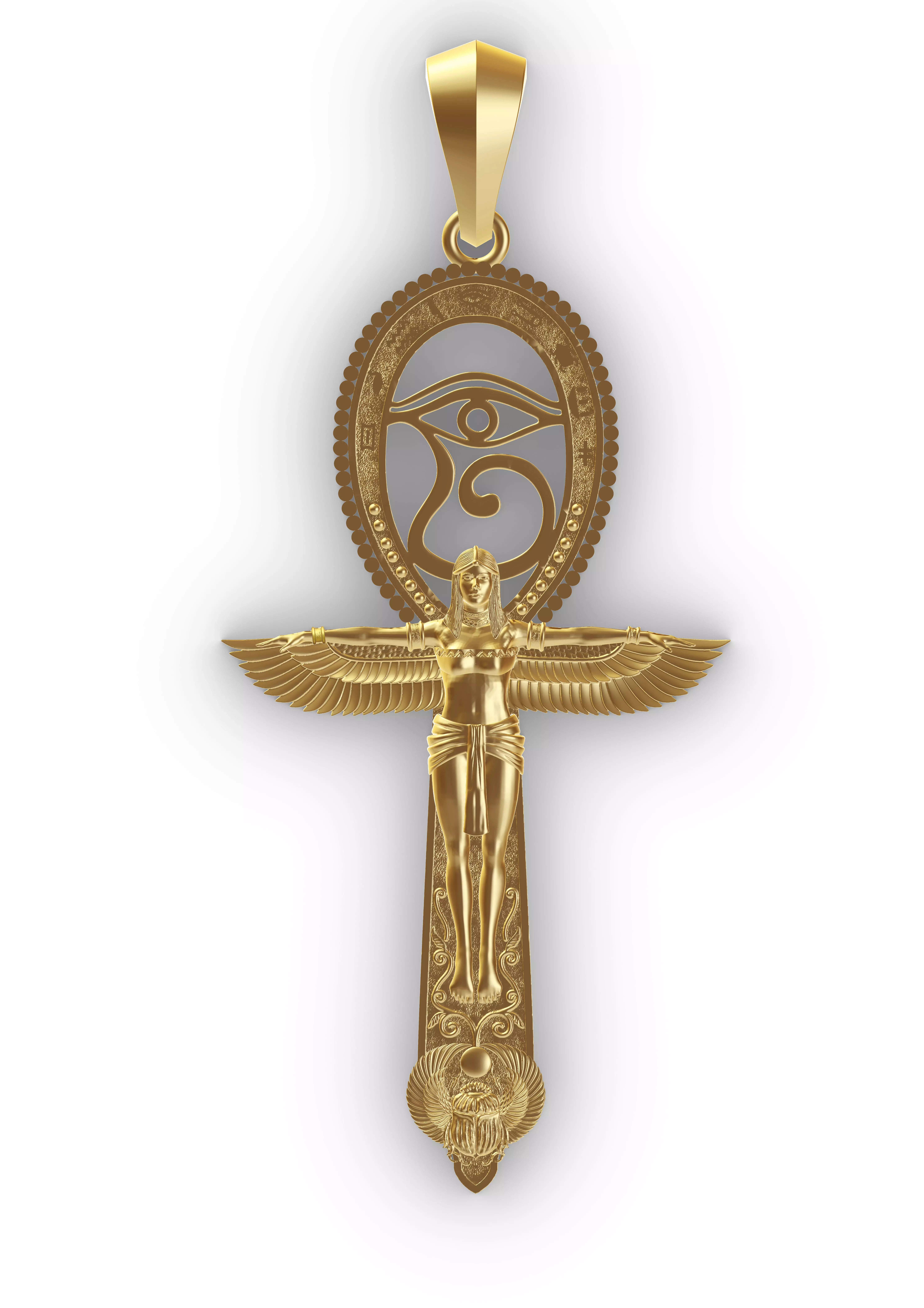 ANKH ISIS WITH HORUS EYE PENDANT 3D print model_0