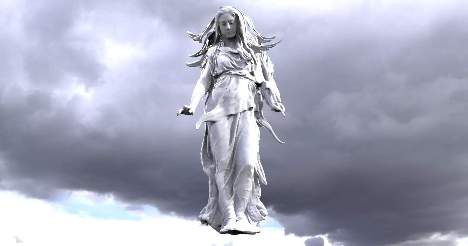 Advent angel statue 3D model