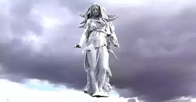 Advent angel statue 3D model