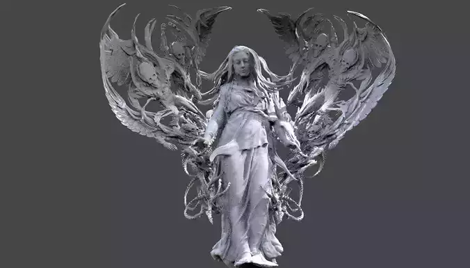 Silent Night Dark Angel statue 