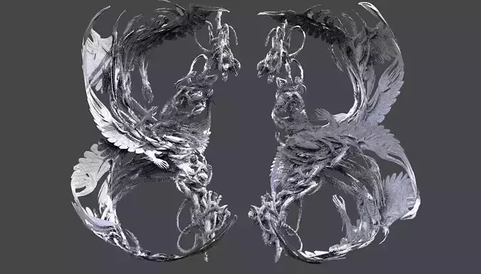 Chaos swarm sculpture 3D model