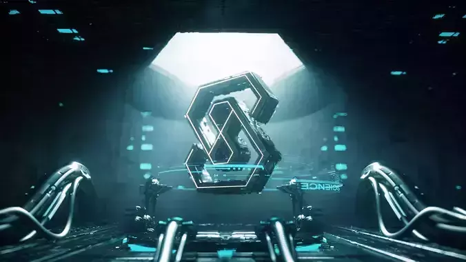 Scifi mechanical LOGO design Spaceship cabin core space 