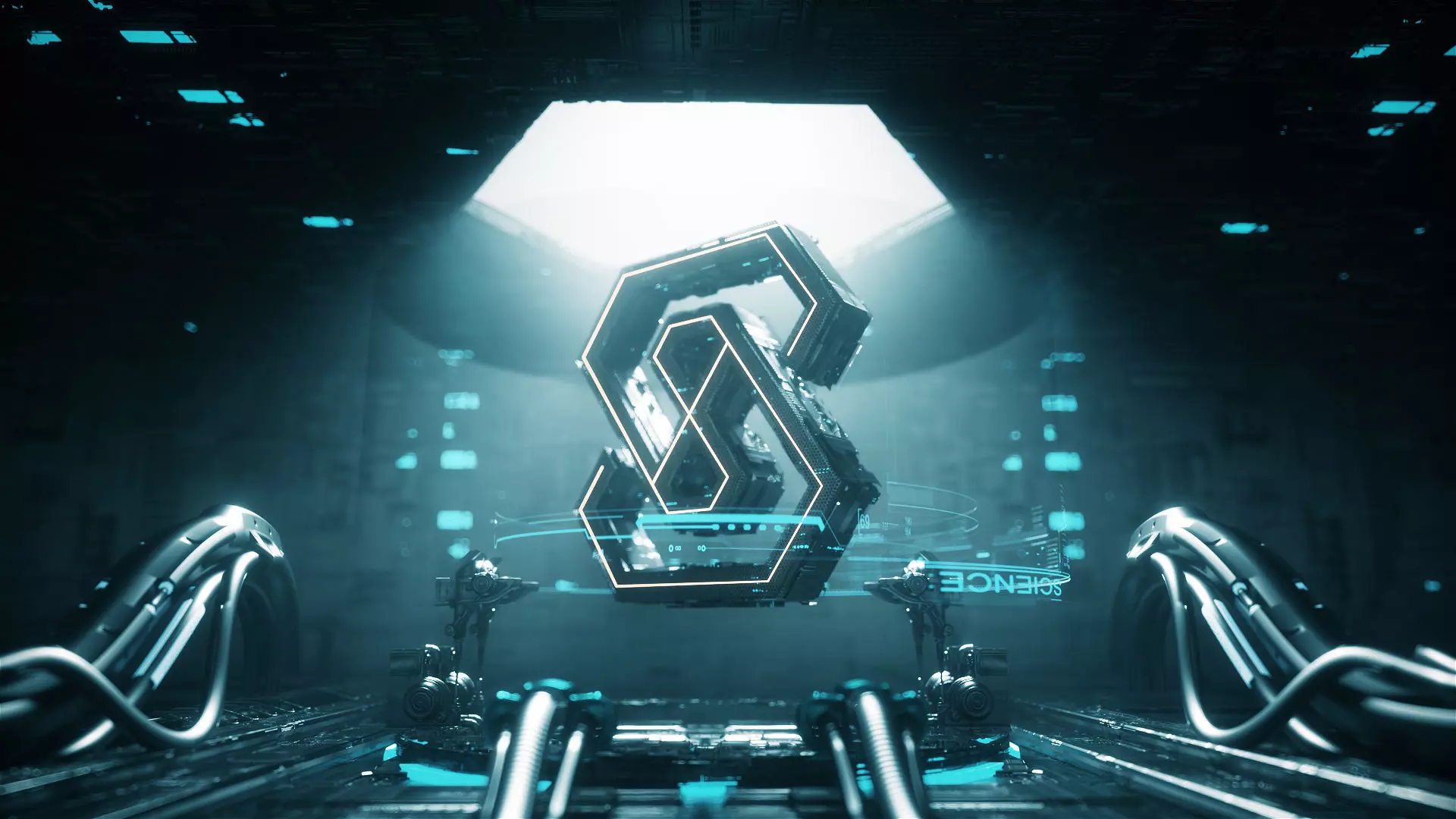 Scifi mechanical LOGO design Spaceship cabin core space  3D model_0