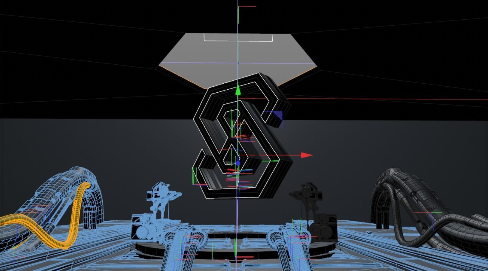 Scifi mechanical LOGO design Spaceship cabin core space  3D model_1