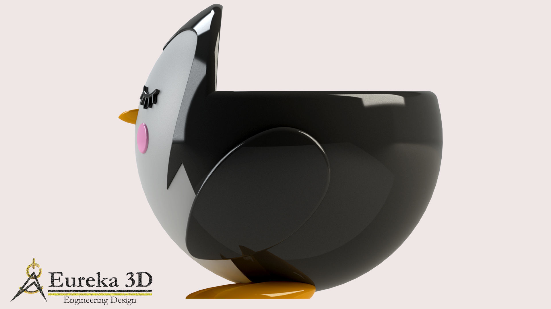 Puffin flowerpot  3D print model_6