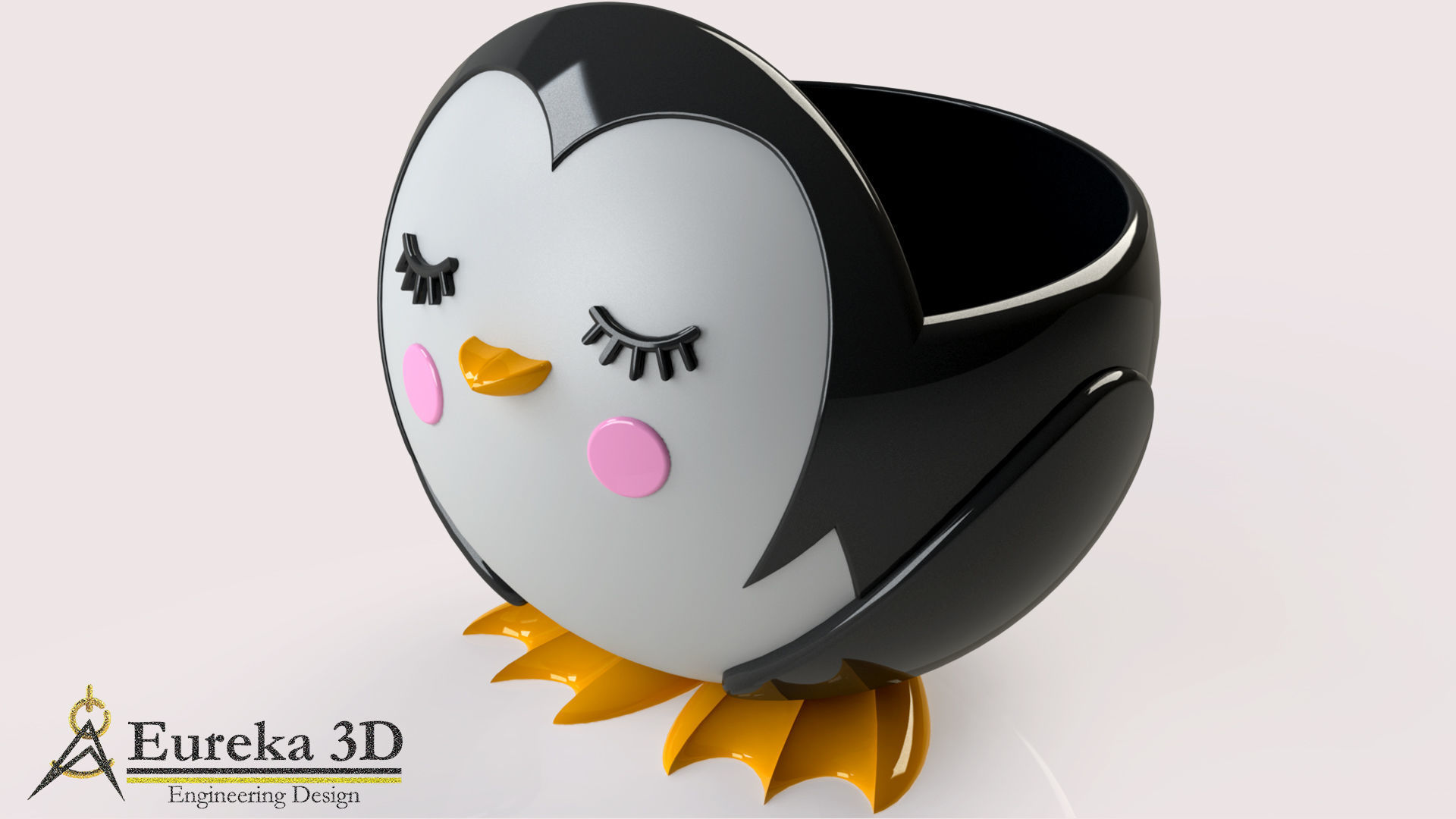 Puffin flowerpot  3D print model_2