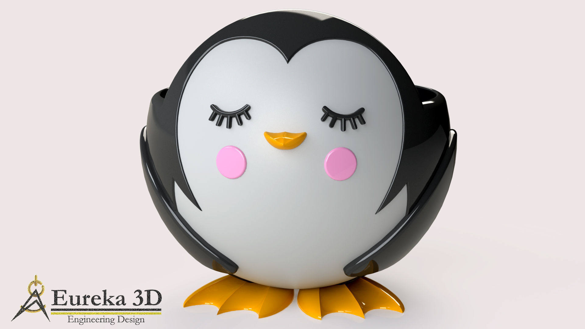 Puffin flowerpot  3D print model_1