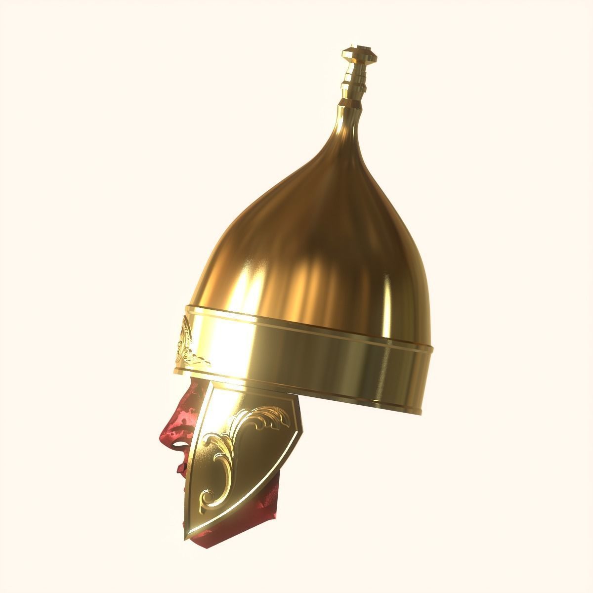 Persian Immortals - Mesopotamia style War Helmet with Face Mask 3D print model_6