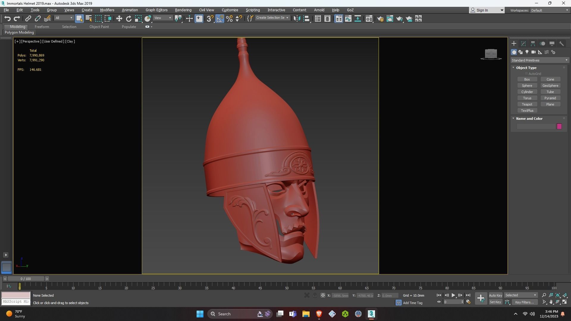 Persian Immortals - Mesopotamia style War Helmet with Face Mask 3D print model_22