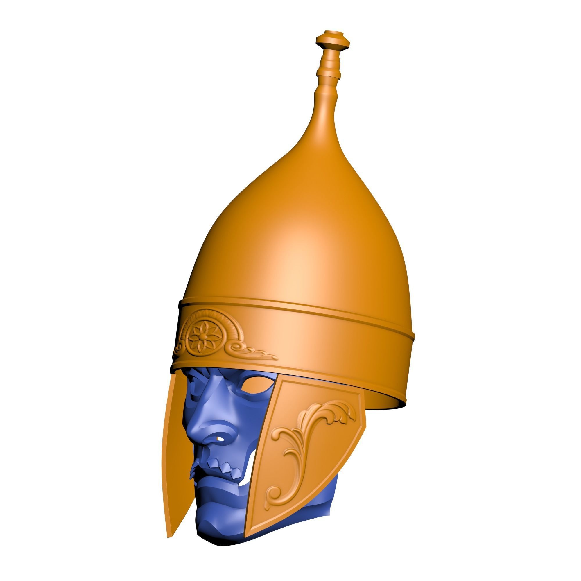 Persian Immortals - Mesopotamia style War Helmet with Face Mask 3D print model_17
