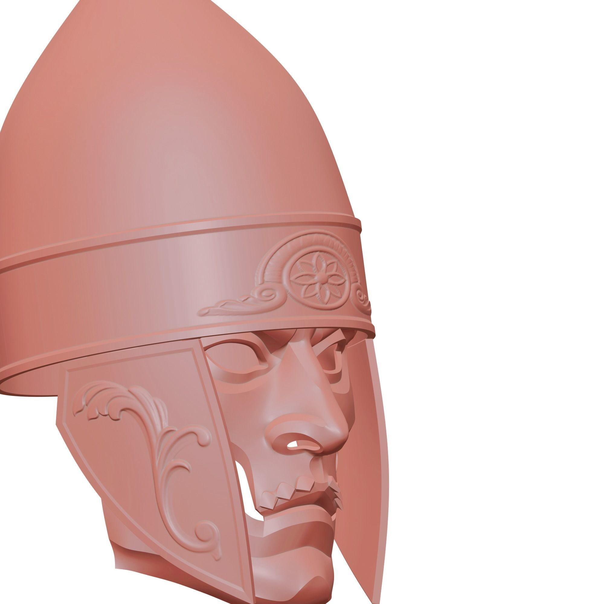 Persian Immortals - Mesopotamia style War Helmet with Face Mask 3D print model_10