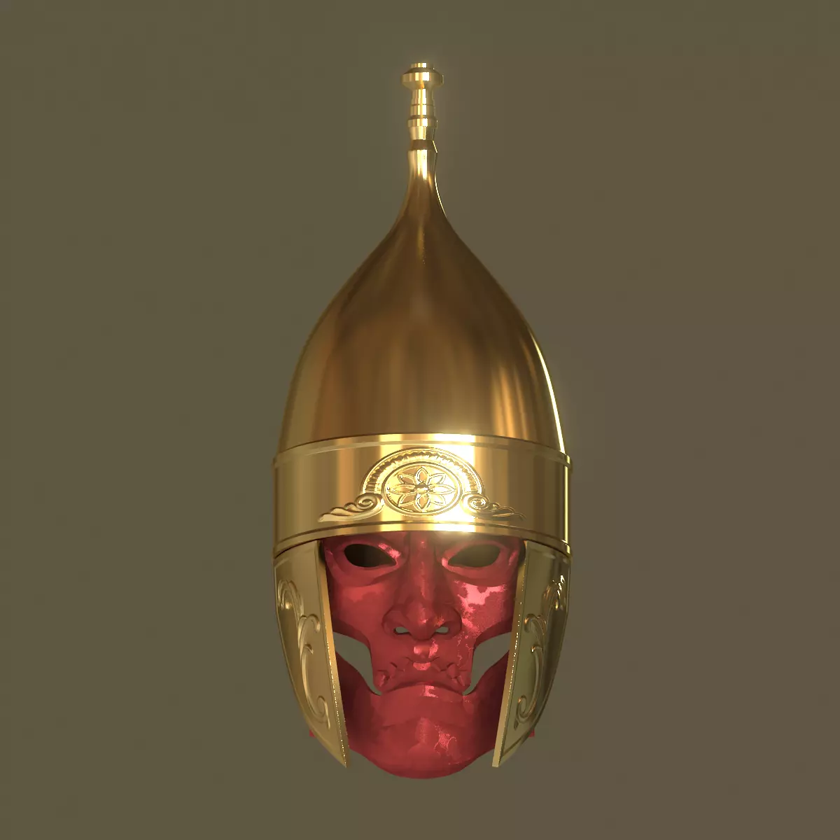 Persian Immortals - Mesopotamia style War Helmet with Face Mask 3D print model_0