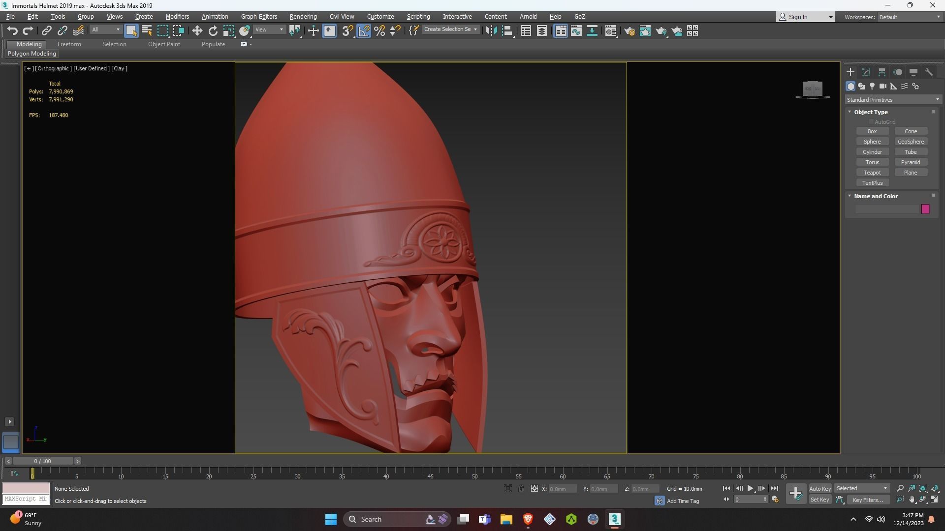 Persian Immortals - Mesopotamia style War Helmet with Face Mask 3D print model_24