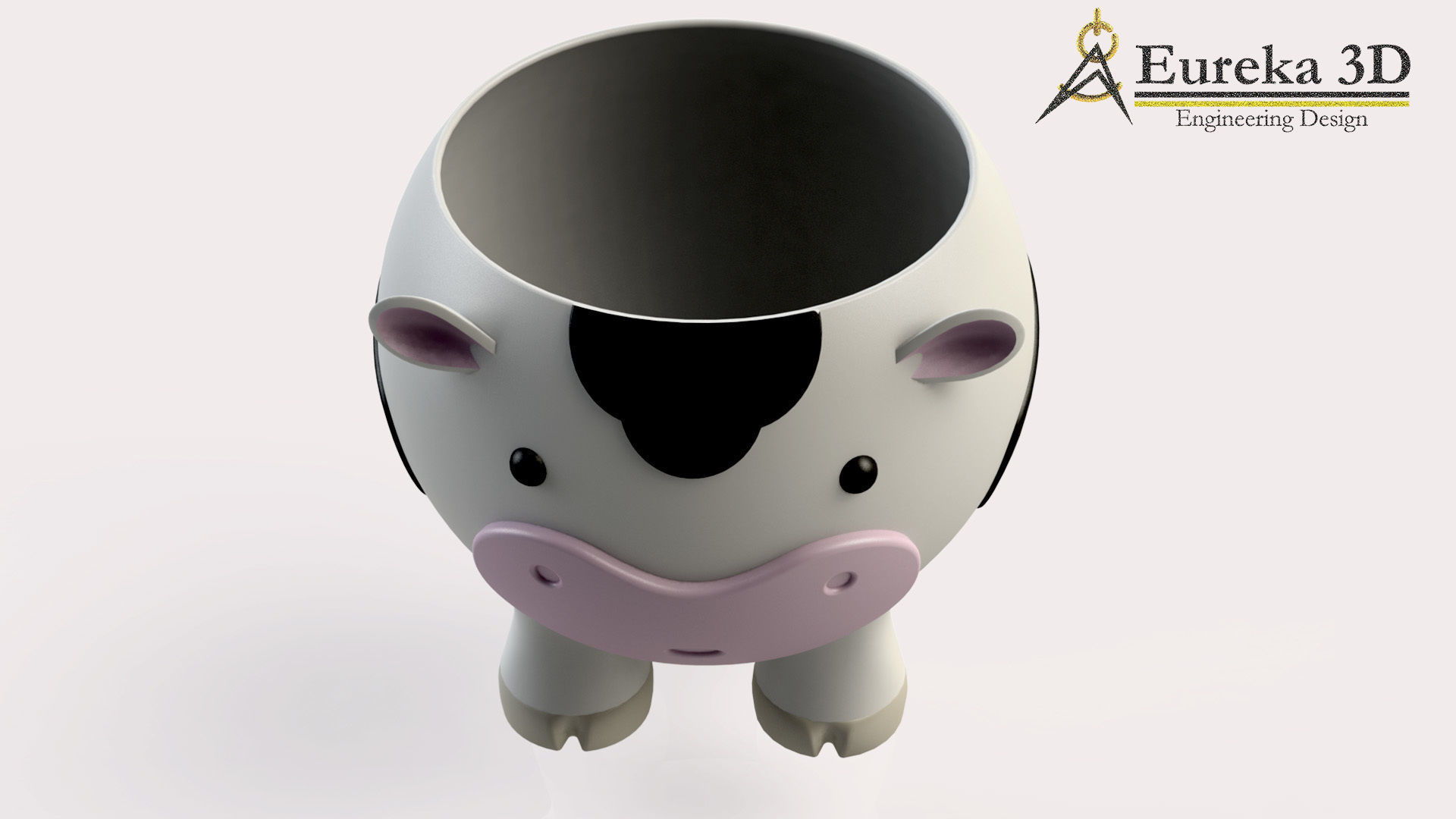 Cow flowerpot 3D print model_3