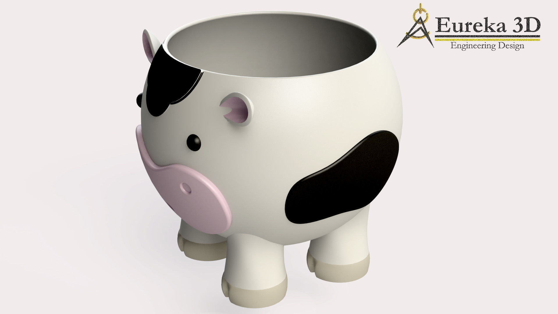 Cow flowerpot 3D print model_2