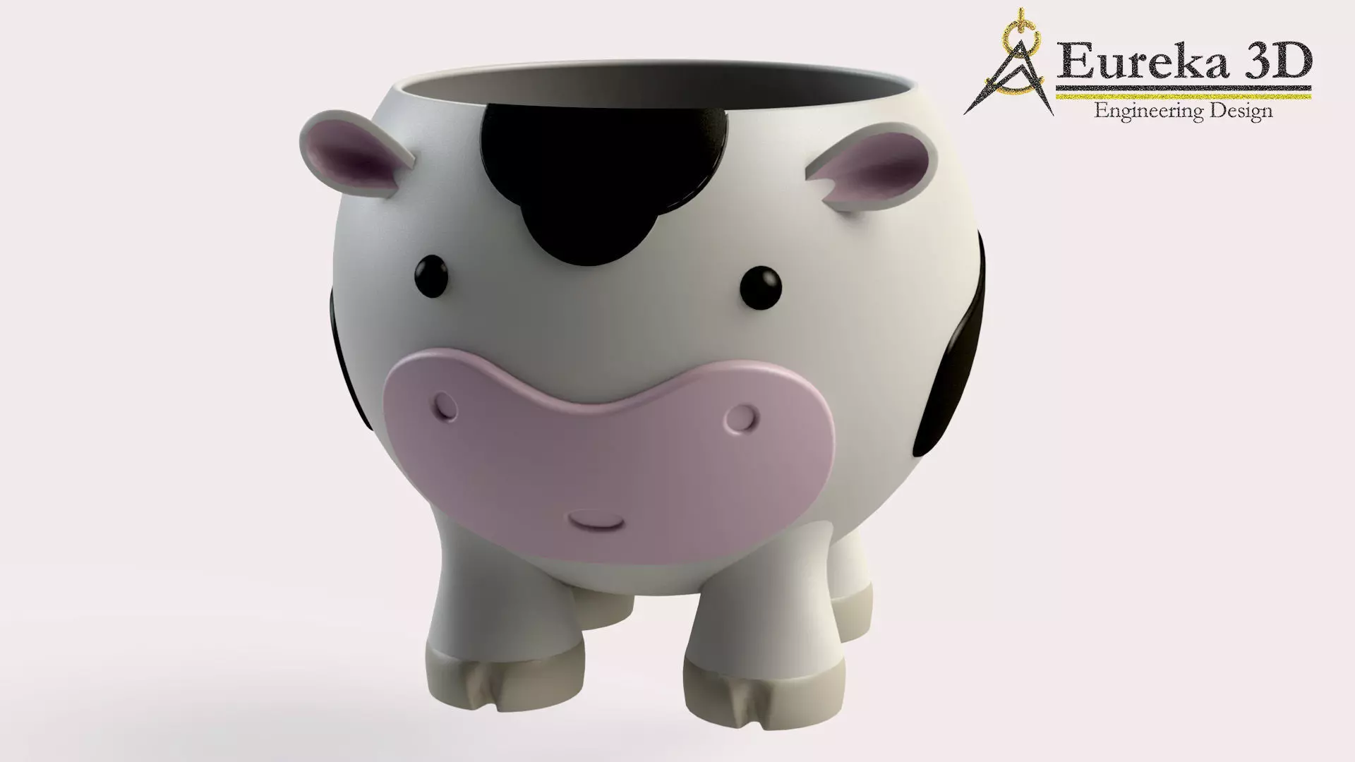 Cow flowerpot 3D print model_0