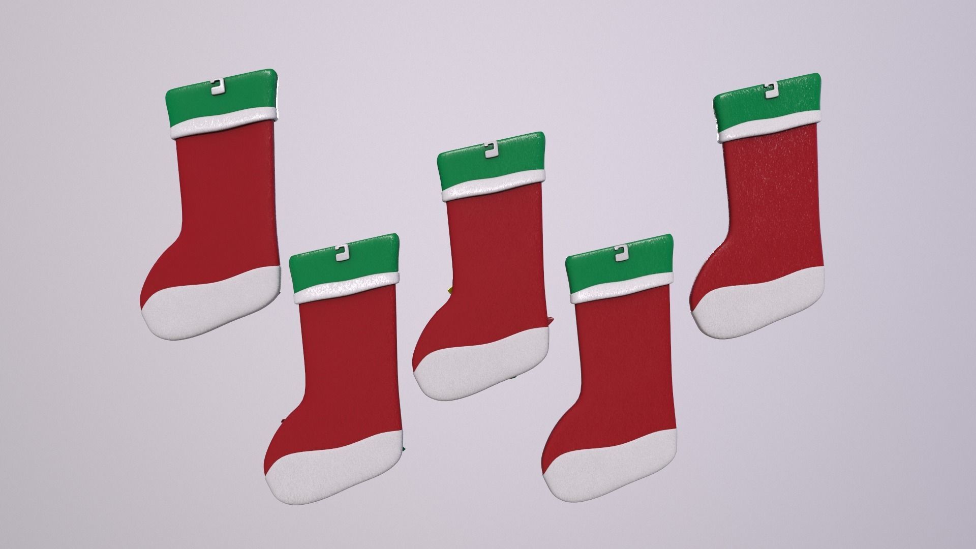 Christmas Decor Hanging Socks 3D model_2