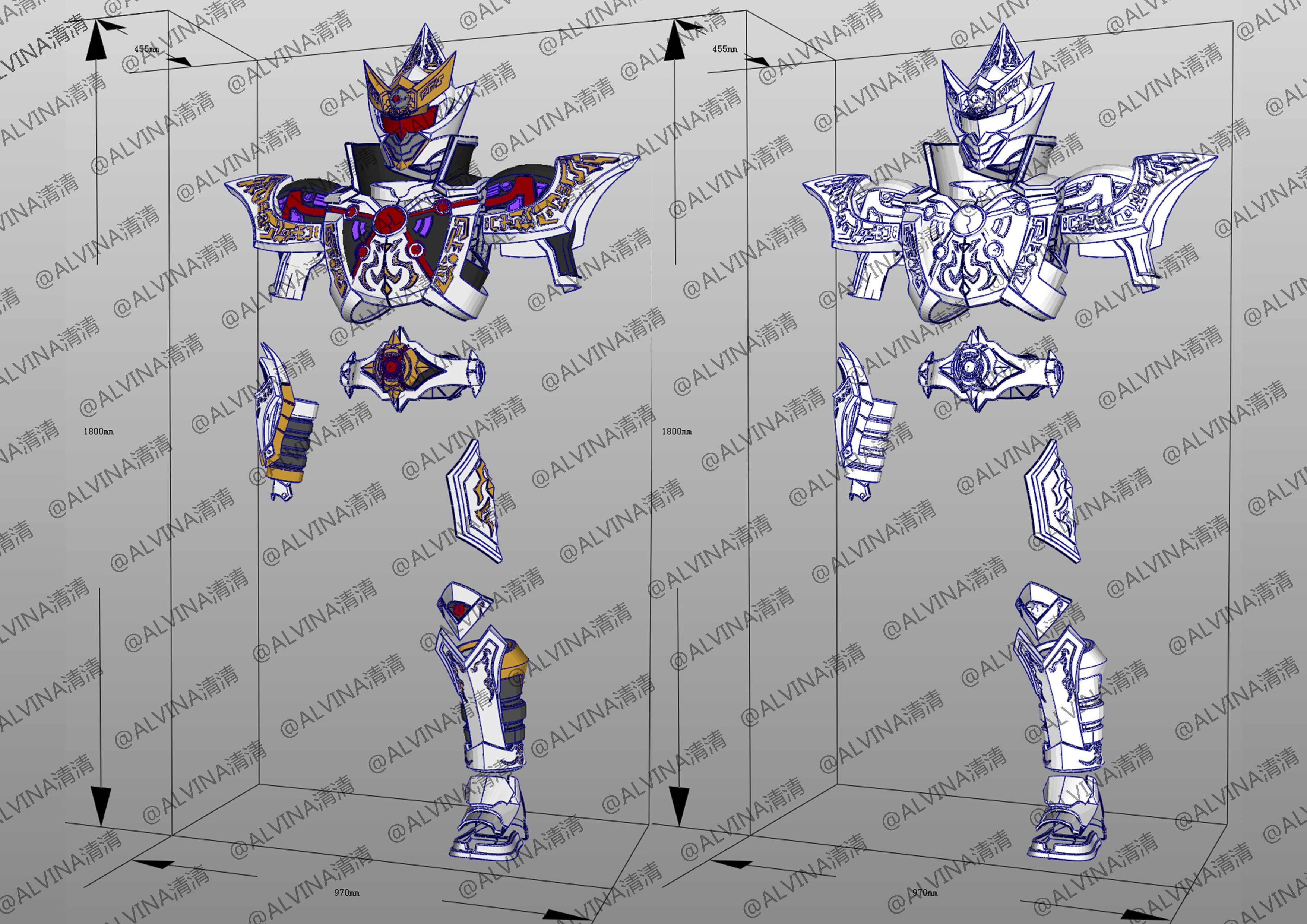 3D model Armor Hero - Shura Armour - DIY Cosplay Pepakura Foam Template ...