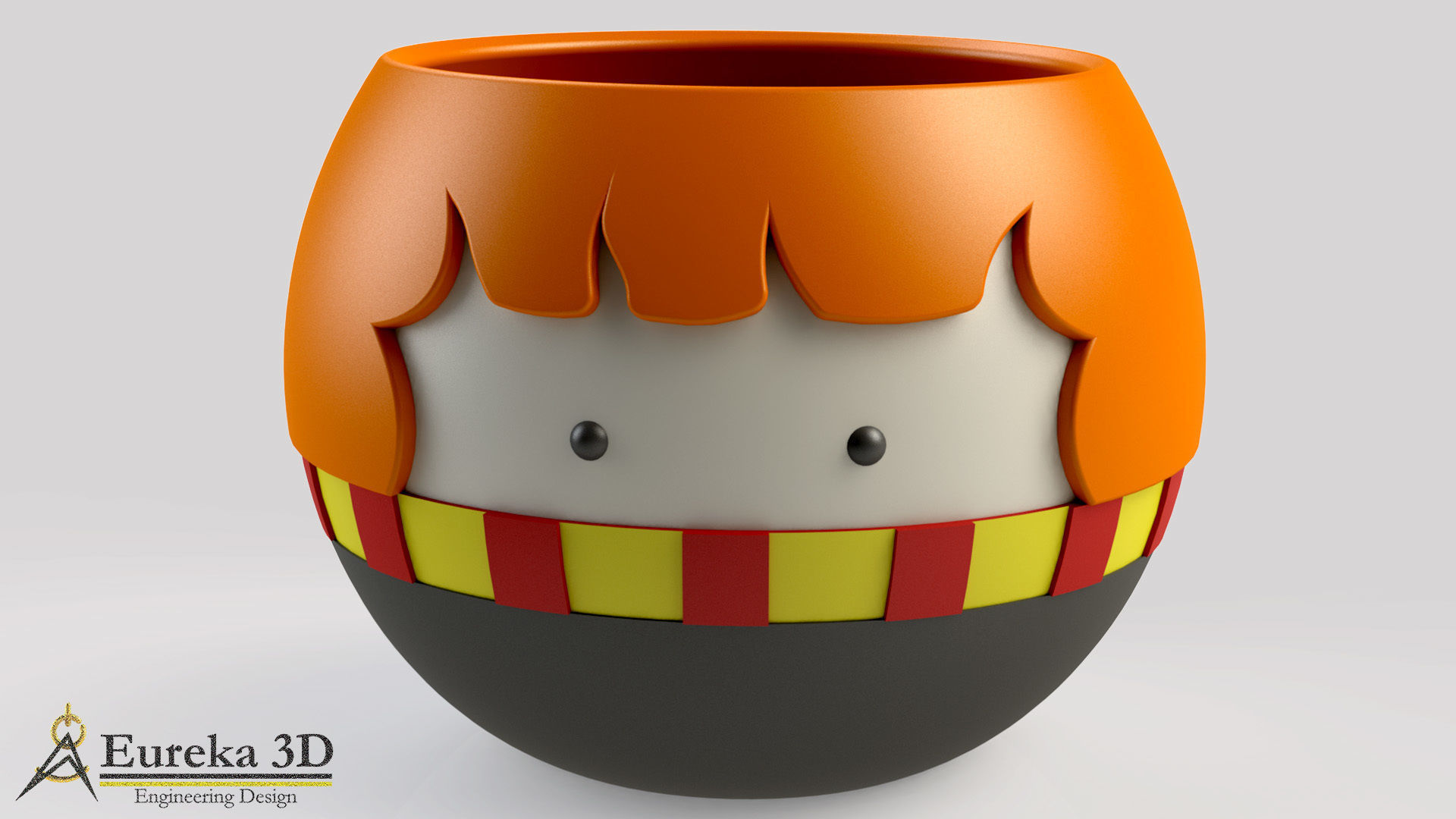 FLOWERPOT OF HARRY POTTER HERMIONE GRANGER AND RON WEASLEY 3D print model_5