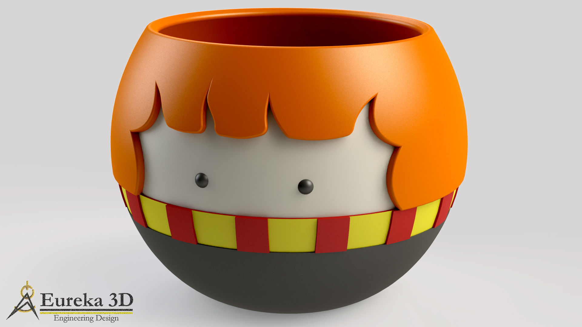 FLOWERPOT OF HARRY POTTER HERMIONE GRANGER AND RON WEASLEY 3D print model_4